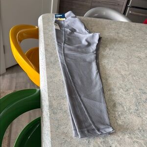 Gray Ribbed Leggings